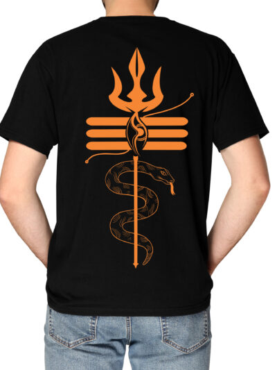 Karpurgauram Black Back Men Round Neck Printed T-Shirts