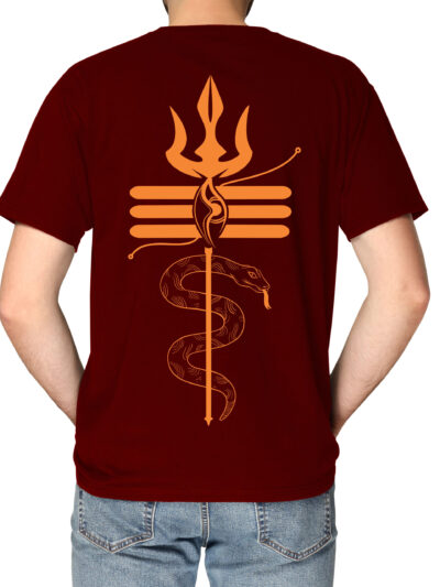 Karpurgauram Maroon Back Men Round Neck Printed T-Shirts