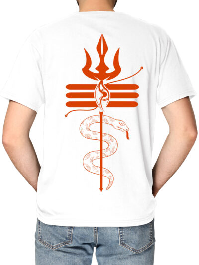 Karpurgauram White Back Men Round Neck Printed T-Shirts