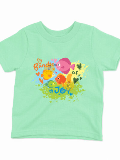 Bundle Of Joy Mint Kids Round Neck Printed T-Shirts