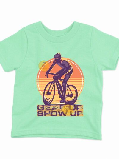 Gear Up Mint Kids Round Neck Printed T-Shirts
