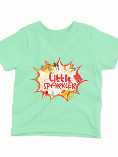 Little Sparkler Mint Kids Round Neck Printed T-Shirts