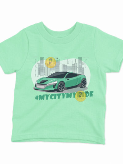 My City My Ride Mint Kids Round Neck Printed T-Shirts