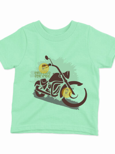 Obsessed for Ride Mint Kids Round Neck Printed T-Shirts