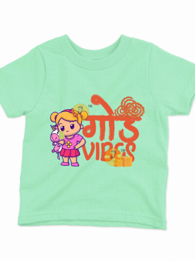 Goad Vibes Mint Kids Round Neck Printed T-Shirts