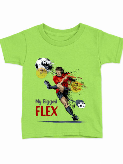 Flex Parrot Green Kids Round Neck Printed T-Shirts