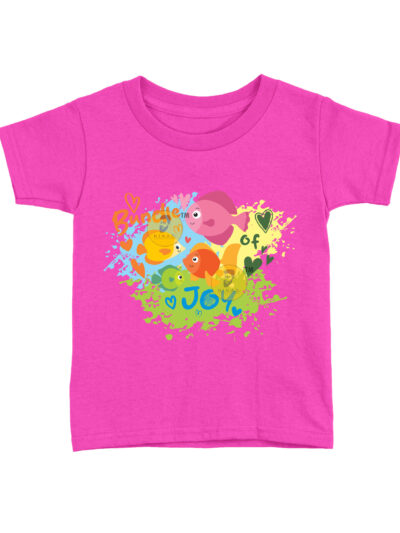 Bundle Of Joy Pink Kids Round Neck Printed T-Shirts