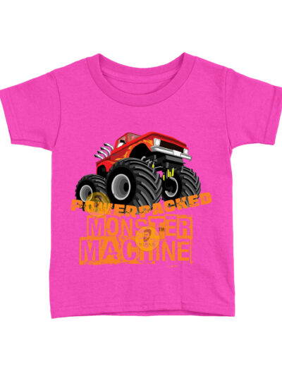 Monster Machine Pink Kids Round Neck Printed T-Shirts