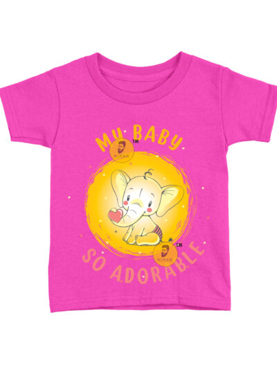 My Baby Pink Kids Round Neck Printed T-Shirts