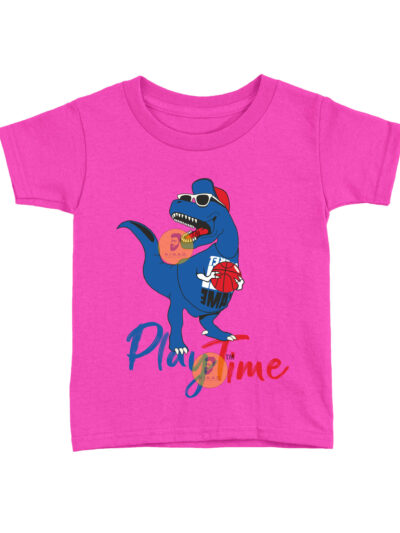 Playtime Pink Kids Round Neck Printed T-Shirts