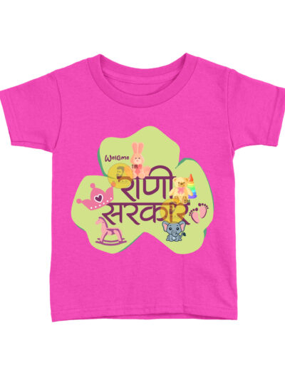 Rani Sarkar Pink Kids Round Neck Printed T-Shirts