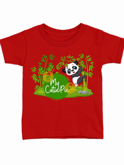 Cutie Pie Red Kids Round Neck Printed T-Shirts
