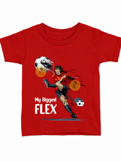 Flex Red Kids Round Neck Printed T-Shirts