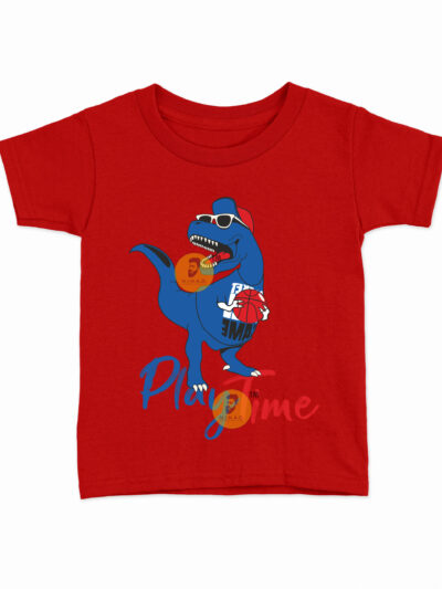 Playtime Red Kids Round Neck Printed T-Shirts