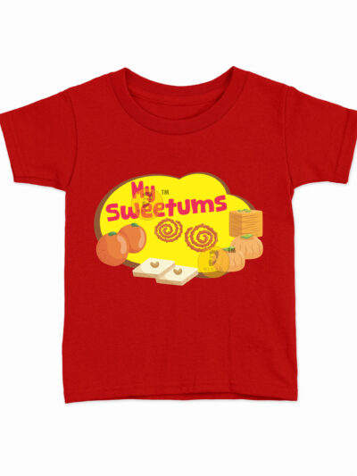 Sweetums Red Kids Round Neck Printed T-Shirts