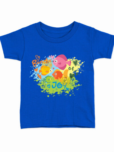 Bundle Of Joy Royal Blue Kids Round Neck Printed T-Shirts