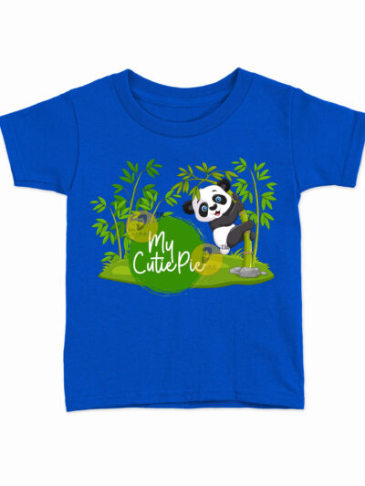 Cutie Pie Royal Blue Kids Round Neck Printed T-Shirts