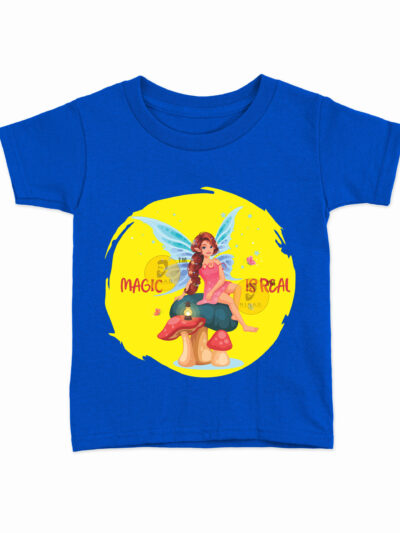 Fairy Royal Blue Kids Round Neck Printed T-Shirts