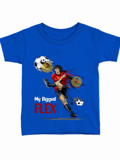 Flex Royal Blue Kids Round Neck Printed T-Shirts