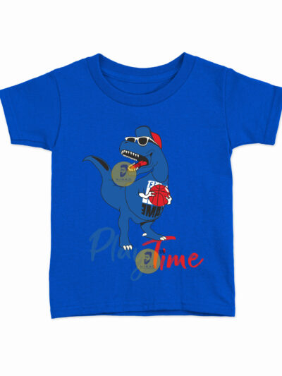 Playtime Royal Blue Kids Round Neck Printed T-Shirts