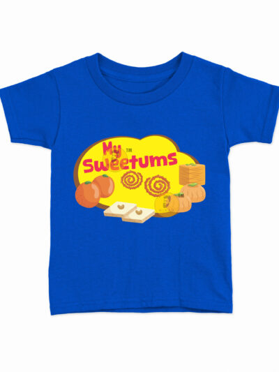 Sweetums Royal Blue Kids Round Neck Printed T-Shirts