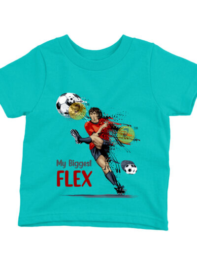 Flex Teal Kids Round Neck Printed T-Shirts