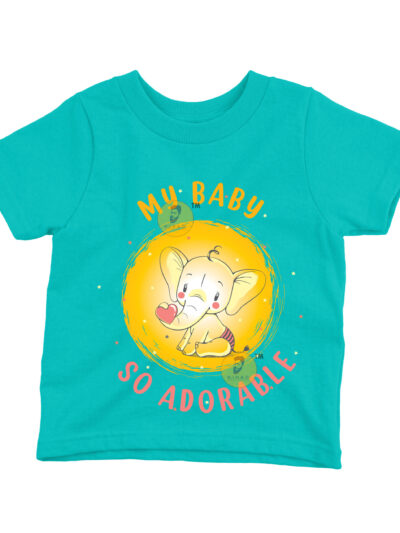 My Baby Teal Kids Round Neck Printed T-Shirts