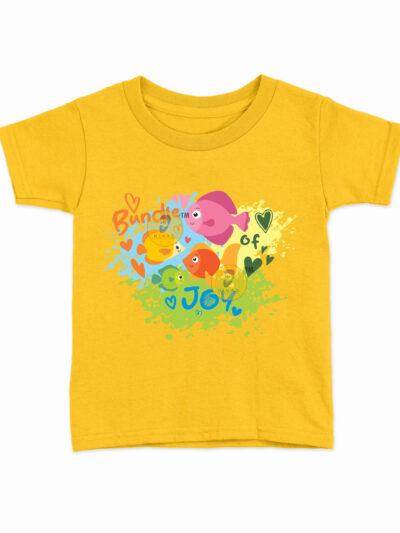 Bundle Of Joy Yellow Kids Round Neck Printed T-Shirts