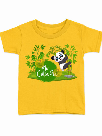 Cutie Pie Yellow Kids Round Neck Printed T-Shirts