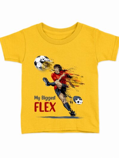 Flex Yellow Kids Round Neck Printed T-Shirts