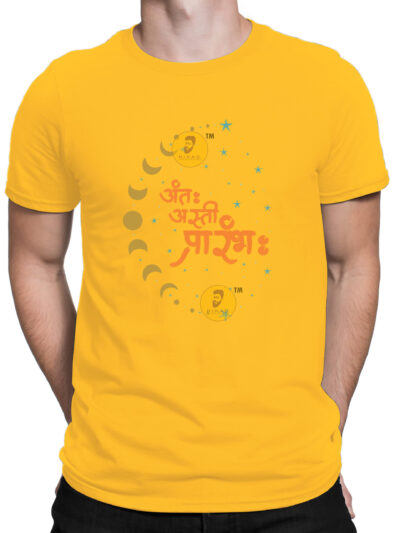 Anta Asti Prarambha Yellow Men's Round Neck Printed T-Shirts