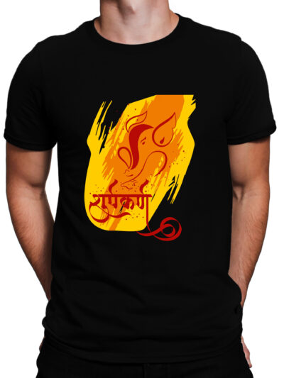 Shoorpakarna Ganesha Black Men Round Neck Printed T-Shirts
