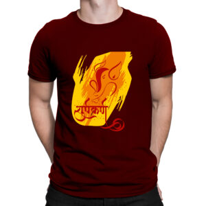 Shoorpakarna Ganesha Maroon Men Round Neck Printed T-Shirts