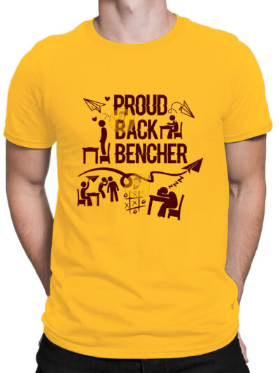 BackBencher Yellow Men's Round Neck Printed T-Shirts