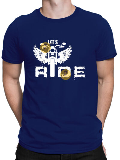 Ride Navy Blue Men Round Neck Printed T-Shirts