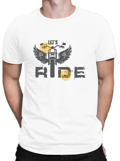 Ride White Men Round Neck Printed T-Shirts