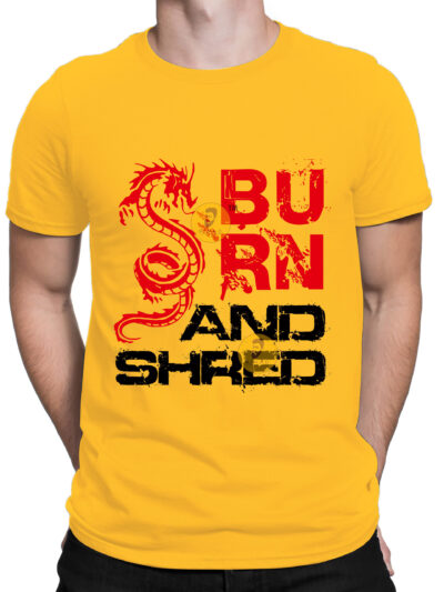 Burning Yellow Men Round Neck Printed T-Shirts