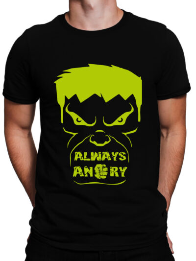 Always Angry Black Men's Round Neck Printed T-Shirts