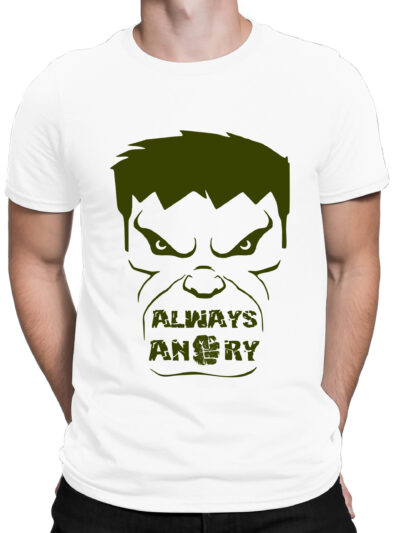 Always Angry White Men's Round Neck Printed T-Shirts