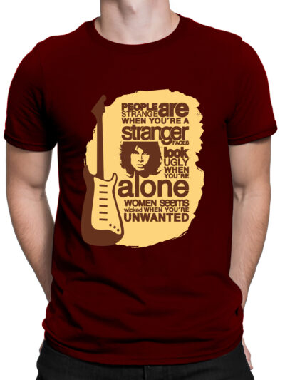 Jim Maroon Men Round Neck Printed T-Shirts