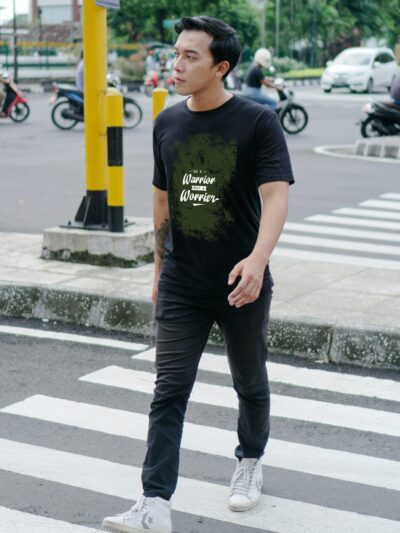 Warrior Men Round Neck Printed T-Shirts - Black, Maroon, Yellow, Navy Blue, Olive Green, White