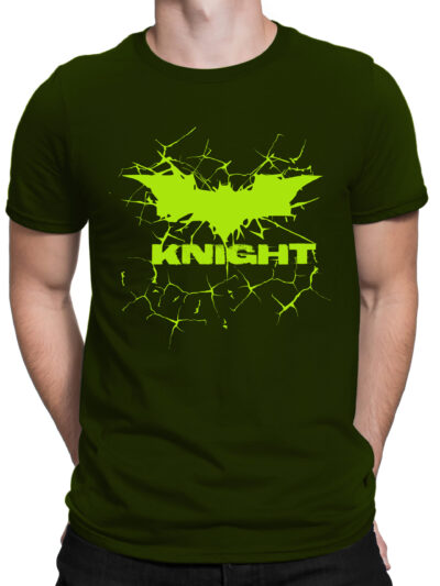 Knight Olive Green Men Round Neck Printed T-Shirts