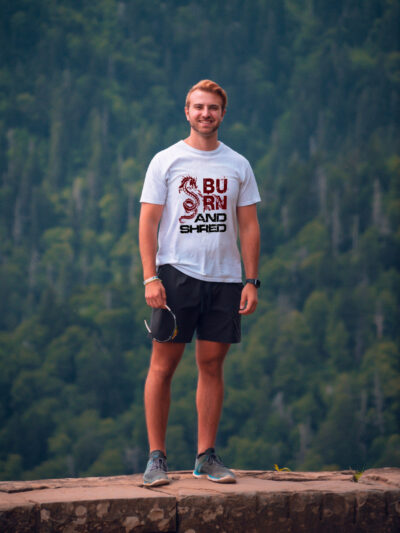 Burning Men Round Neck Printed T-Shirts - Black, Maroon, Yellow, Navy Blue, Olive Green, White