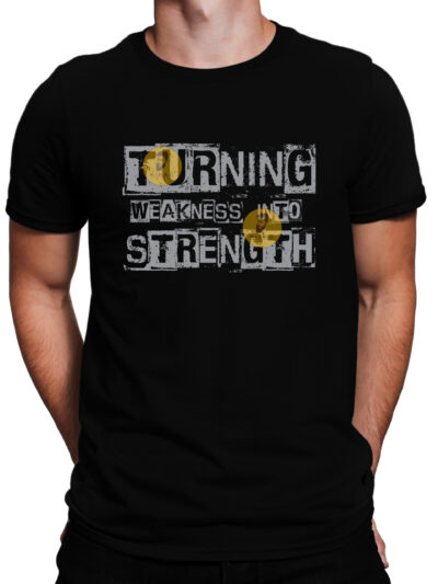 Strength Black Men Round Neck Printed T-Shirts